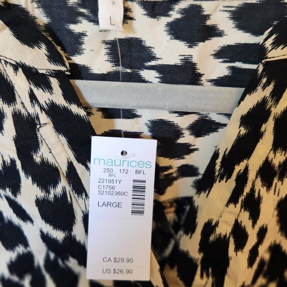 Maurice's Leopard Print Lightweight Top NWT - Women's Large - Picture 5 of 5